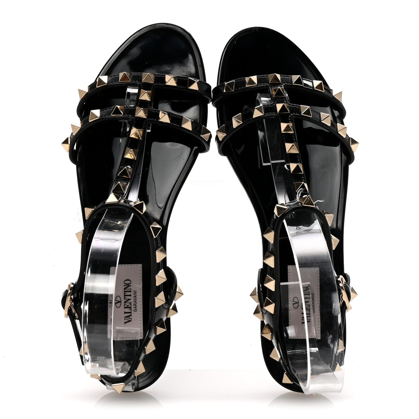 PVC Jelly Rockstud Caged Sandals 36 Black