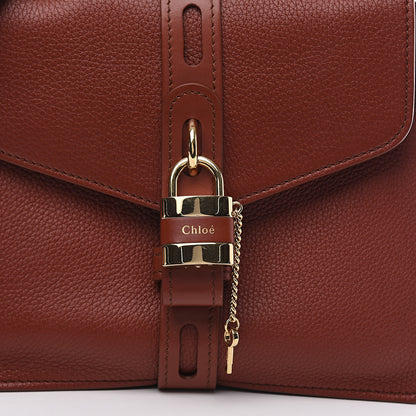 Chloe Shiny Grained Calfskin Medium Aby Day Shoulder Bag Sepia Brown 9 of 10