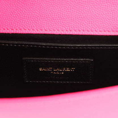 Saint Laurent Grain De Poudre Small Classic Monogram Satchel Fuchsia 6 of 7