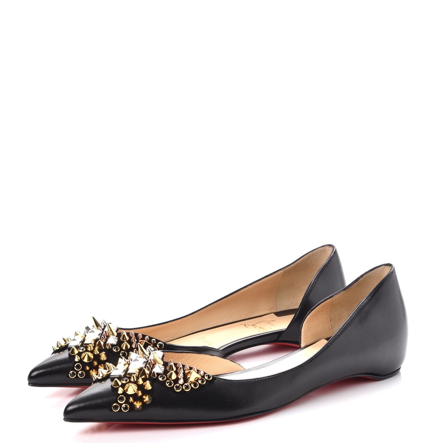 Nappa Farfaclou Spike Flats 39.5 Black