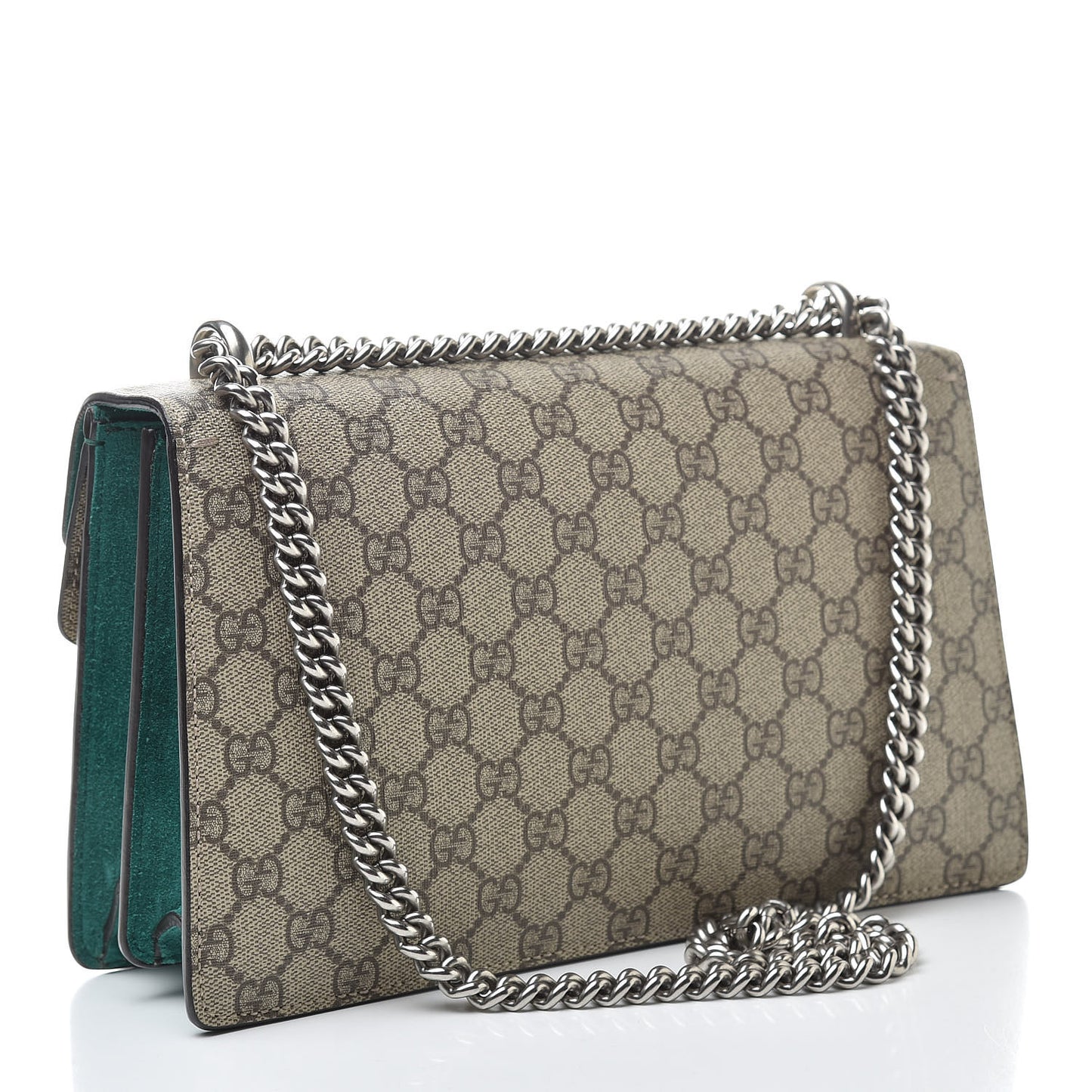 GG Supreme Monogram Willow Hill Embroidered Small Dionysus Shoulder Bag Emerald