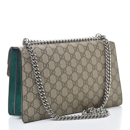 Gucci GG Supreme Monogram Willow Hill Embroidered Small Dionysus Shoulder Bag Emerald 3 of 14