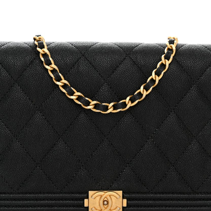 Chanel Caviar Quilted Boy Wallet On Chain WOC Black 8 of 12