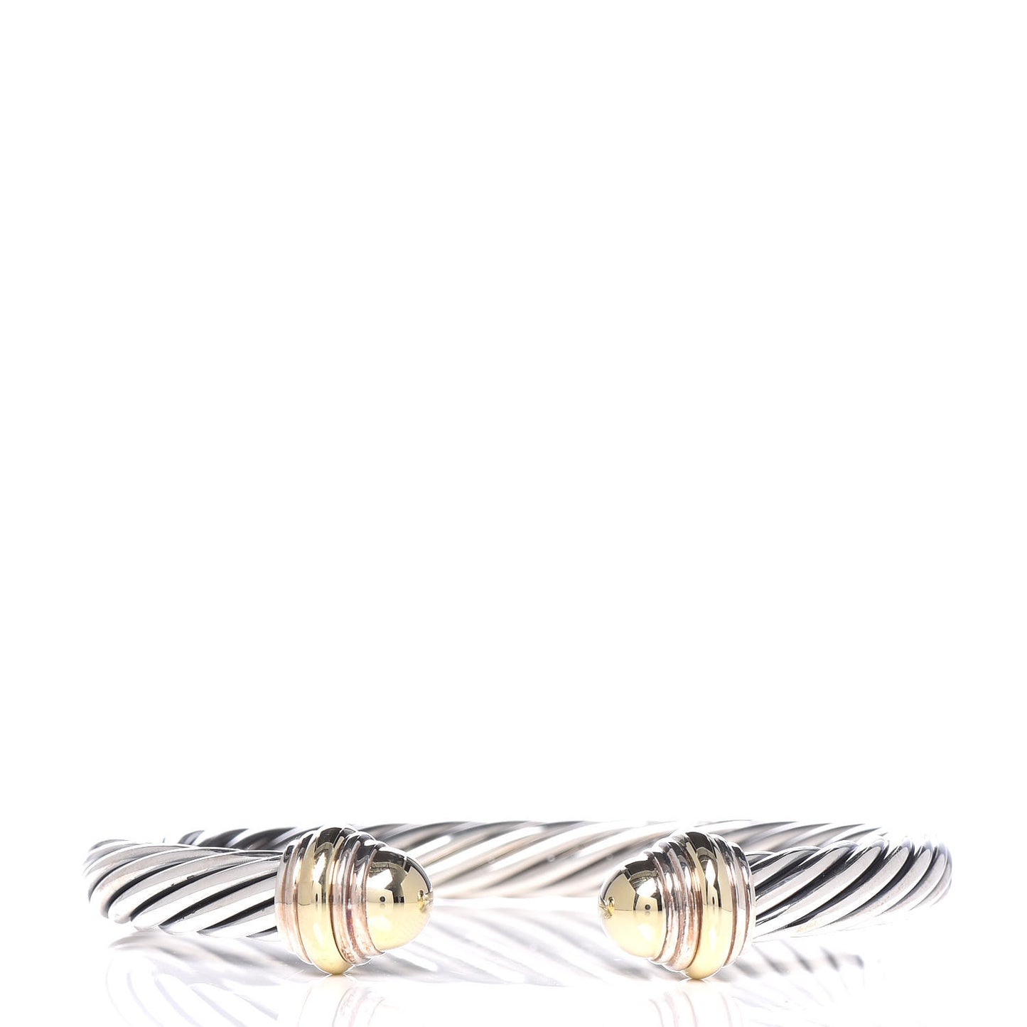 Sterling Silver 14K Yellow Gold 7mm Cable Classics Bracelet