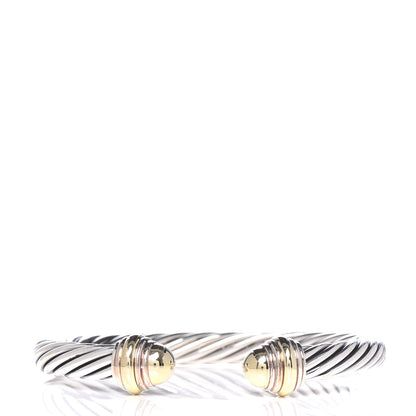 David Yurman Sterling Silver 14K Yellow Gold 7mm Cable Classics Bracelet 1 of 4