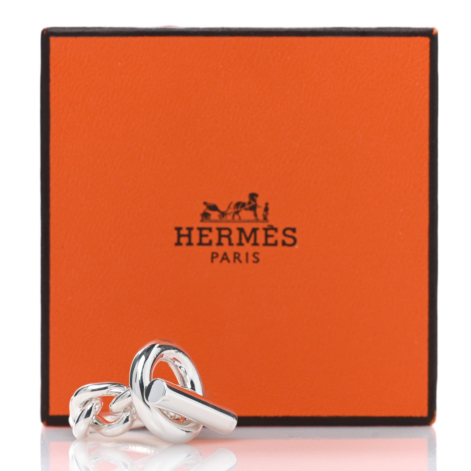 Hermes Sterling Silver GM Croisette Ring 54 6.75 5 of 5