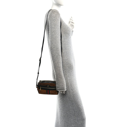 Gucci Suede Patent Web Mini Ophidia Shoulder Bag Nocciola Black 2 of 12