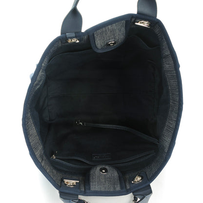 Chanel Canvas Large Deauville Tote Dark Blue 5 of 7