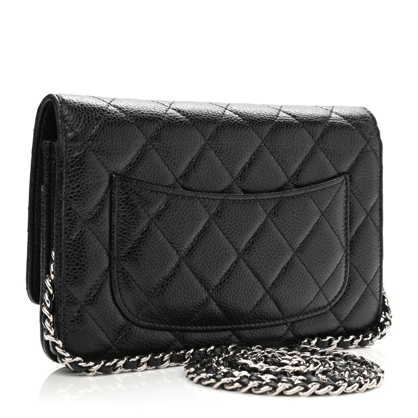 Caviar Quilted Wallet On Chain WOC Black