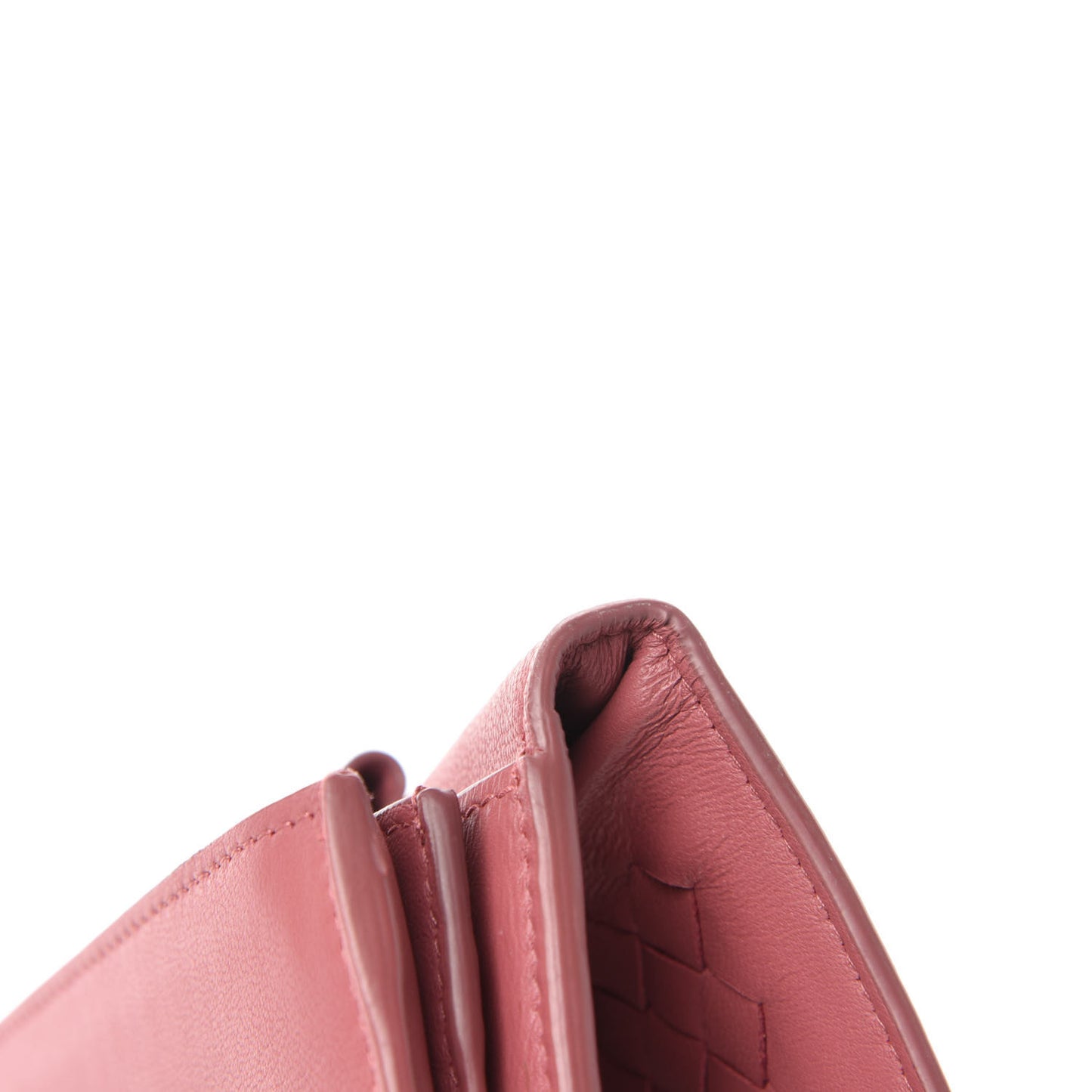 Nappa Intrecciato Continental Wallet on Chain Rose Pink