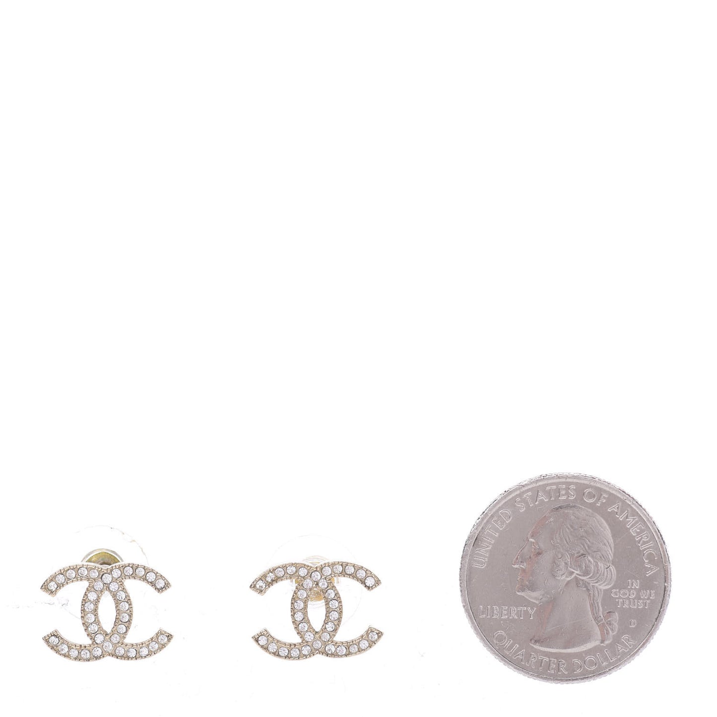 Crystal CC Earrings Gold