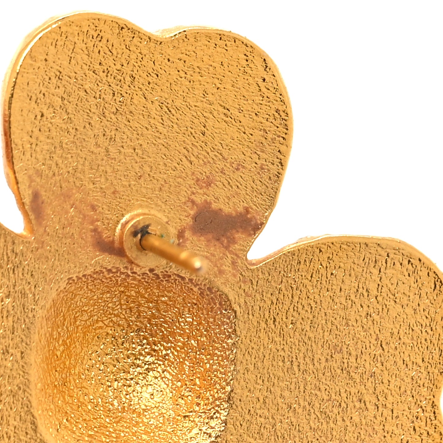 Resin Metal Glass CC Clover Earrings Gold Black Pink