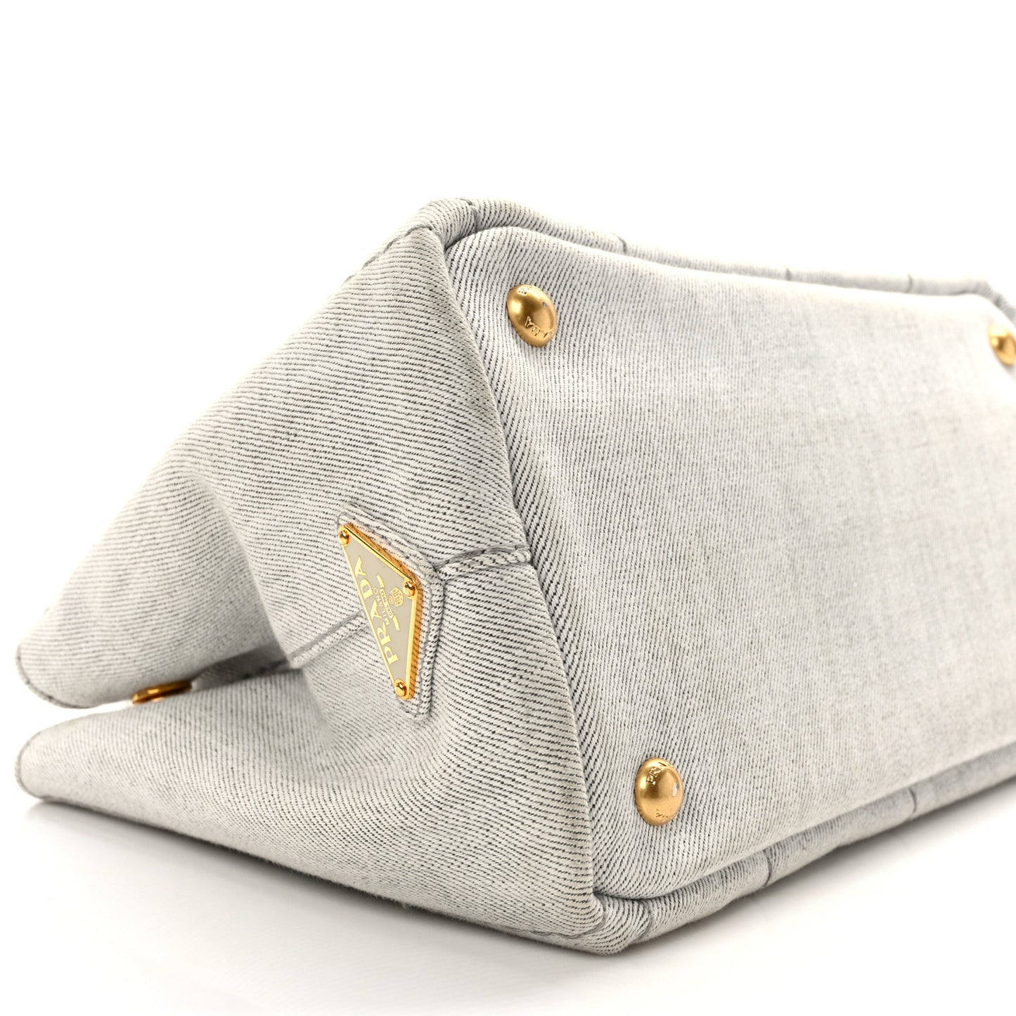 Denim Small Logo Tote Bianco