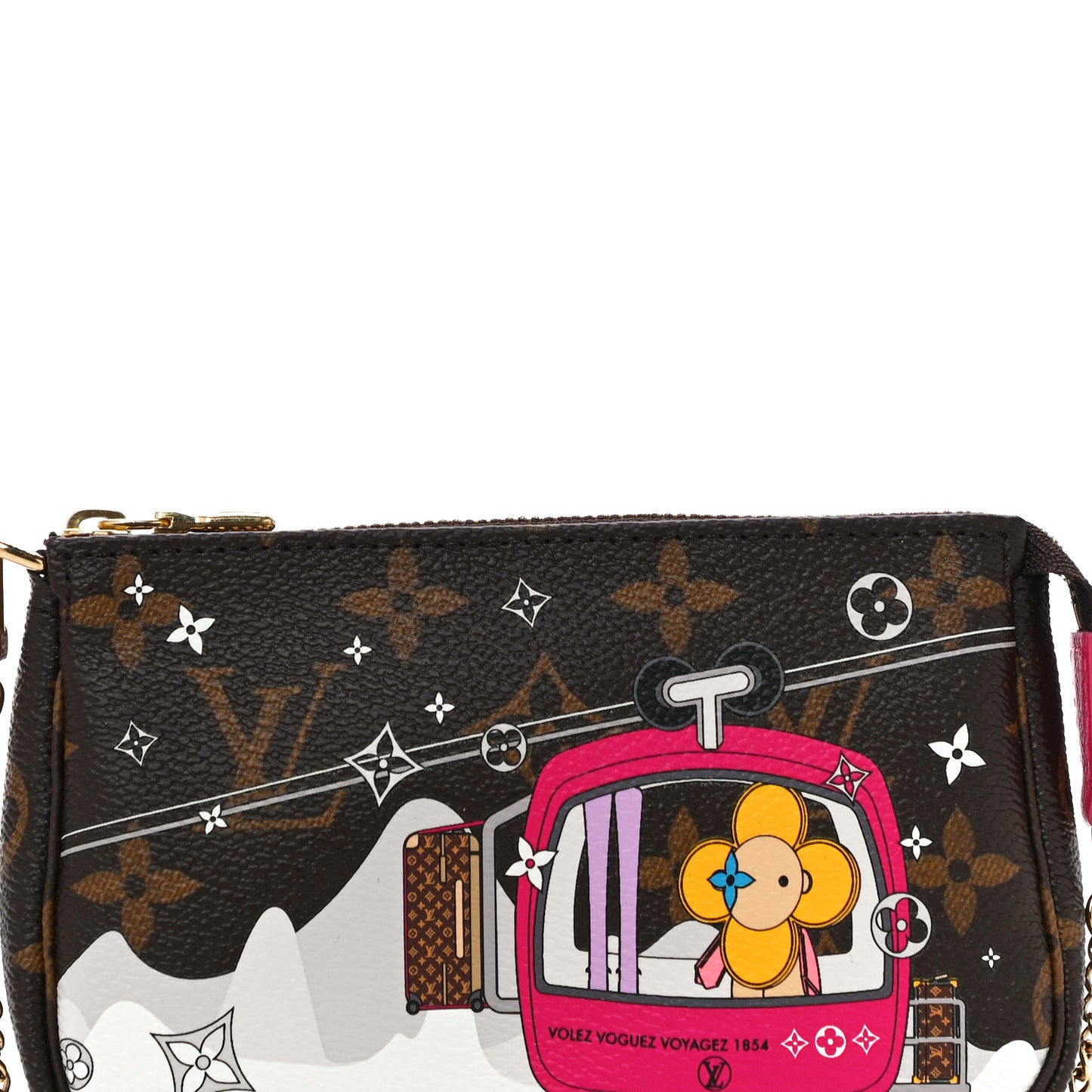 Monogram 2019 Christmas Animation Mini Courchevel Pochette Accessories Fuchsia