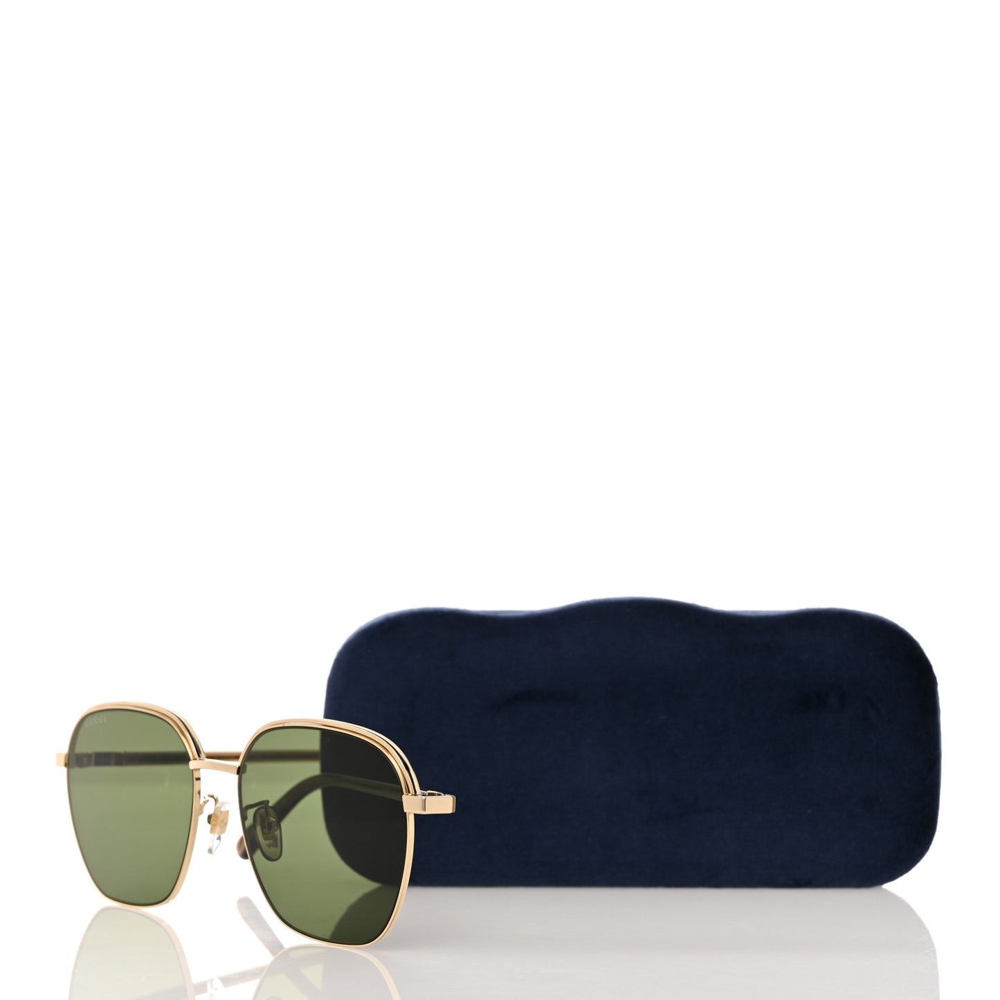 Metal Square Frame Sunglasses GG0443S Gold Grey