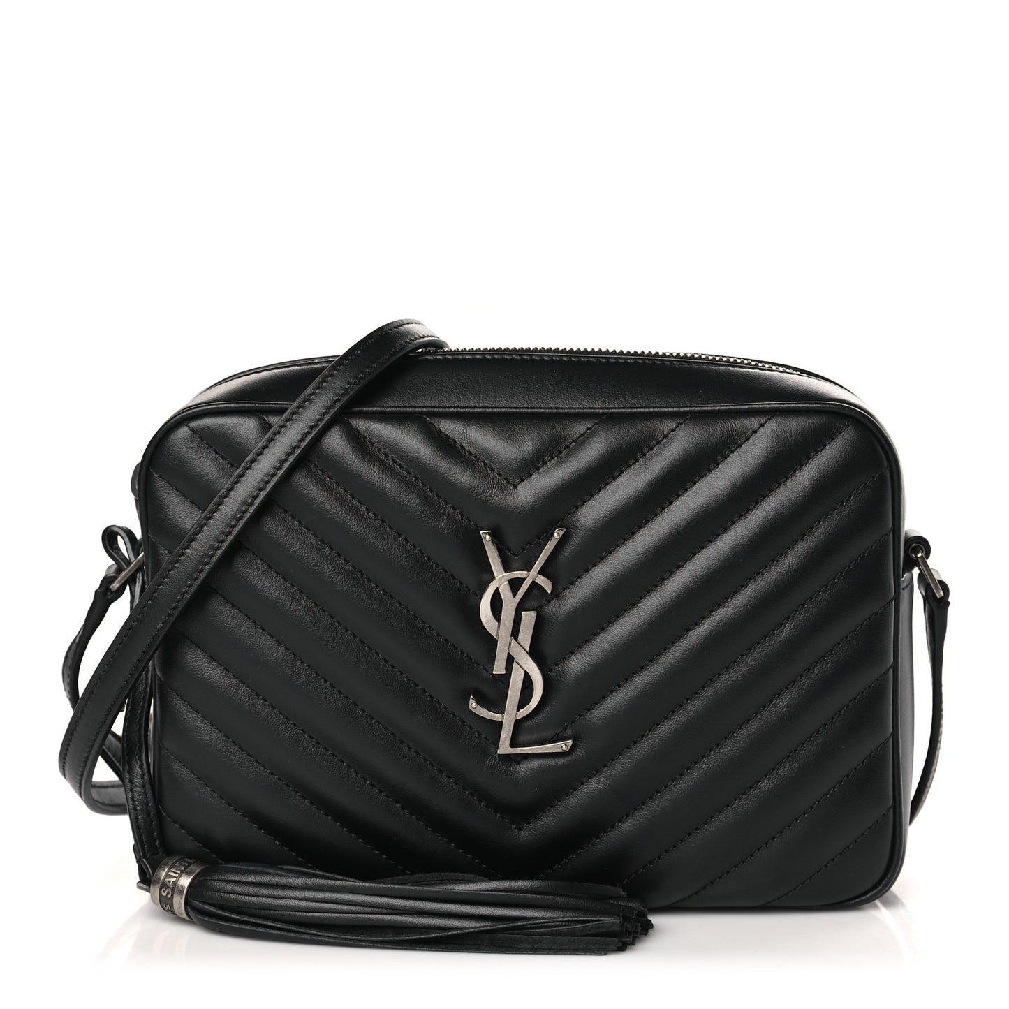 Calfskin Matelasse Monogram Lou Camera Bag Black