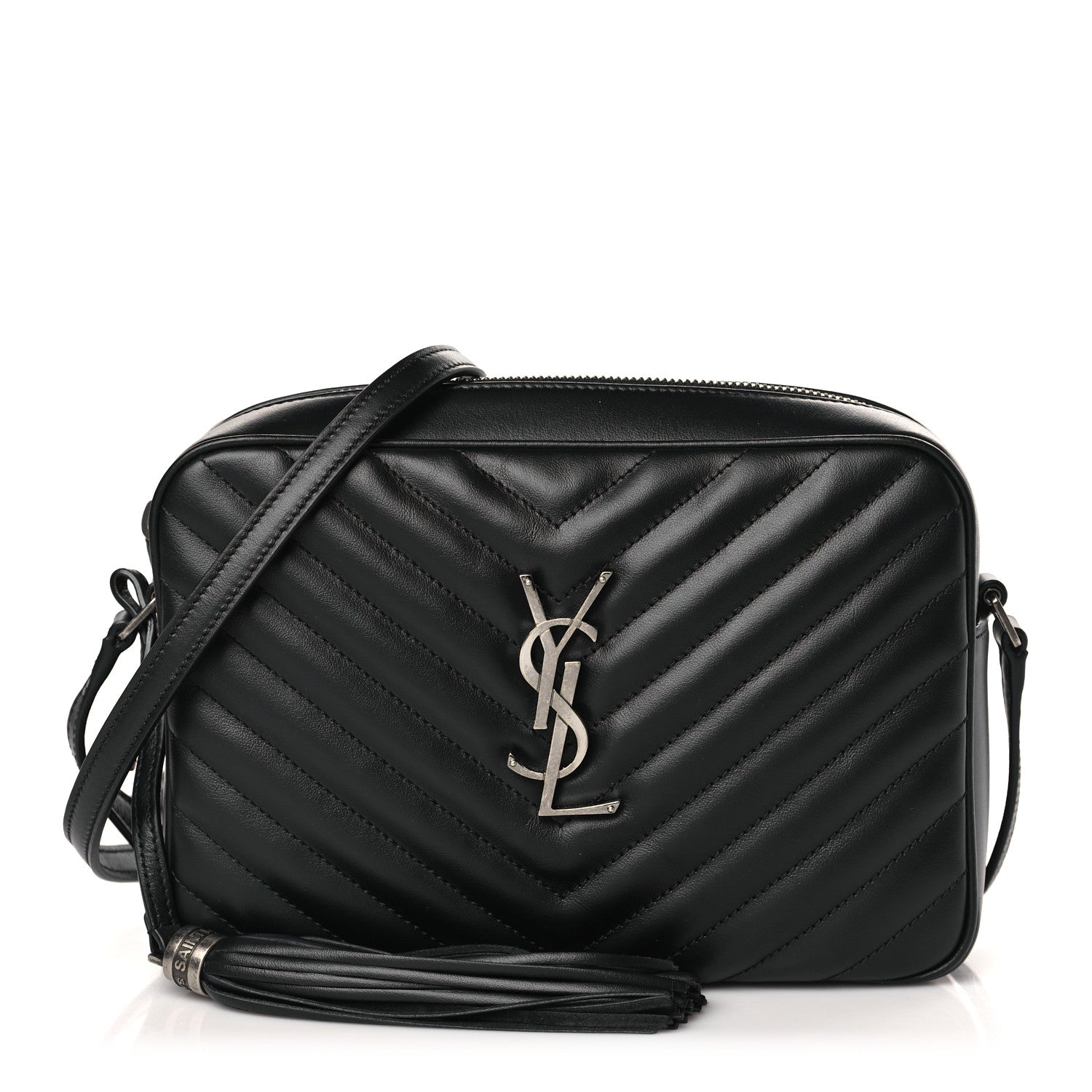 Saint Laurent Calfskin Matelasse Monogram Lou Camera Bag Black 1 of 9