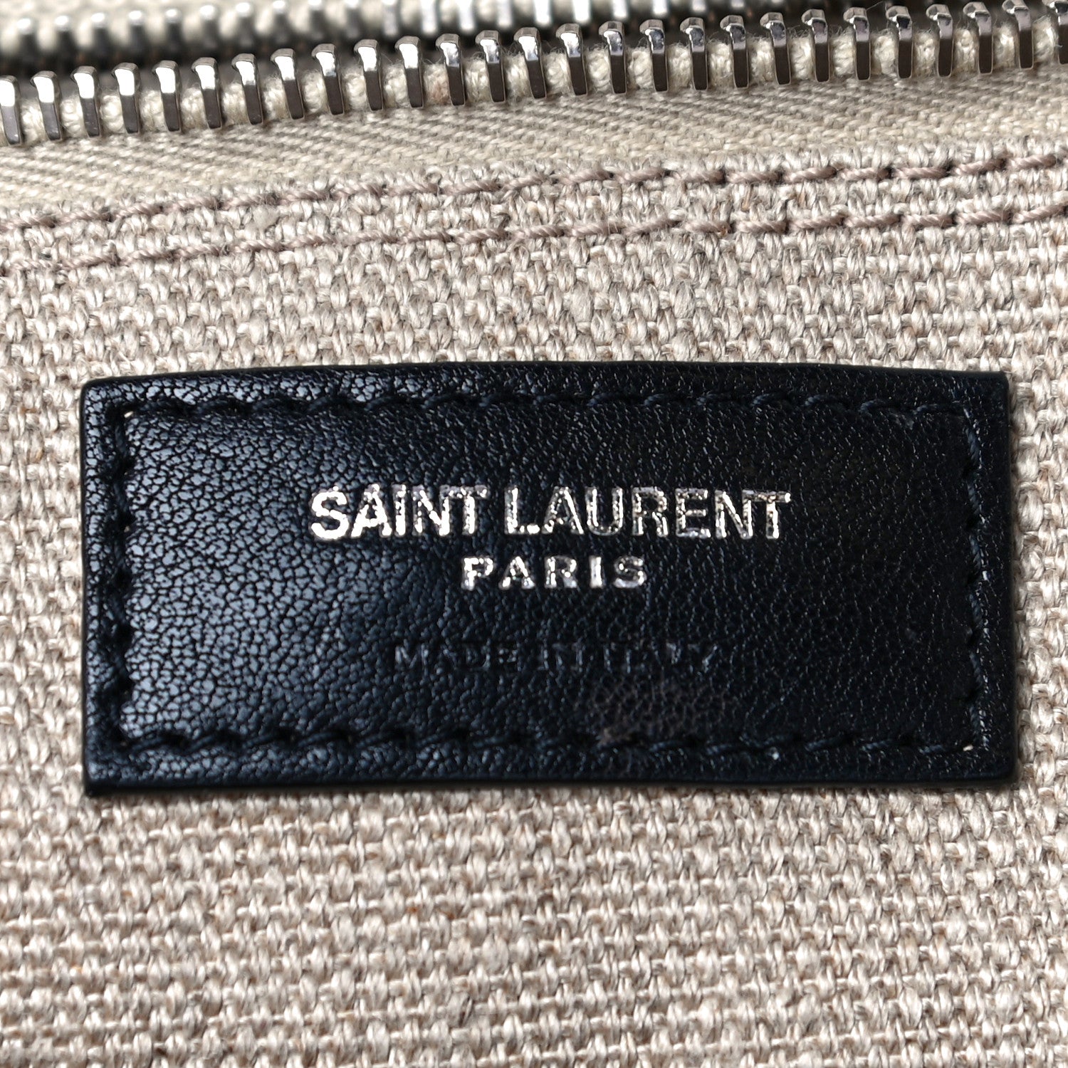 Saint Laurent Linen Calfskin Rive Gauche Tote Optic White 6 of 10