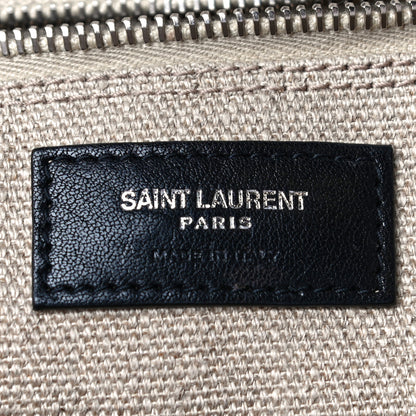 Saint Laurent Linen Calfskin Rive Gauche Tote Optic White 6 of 10