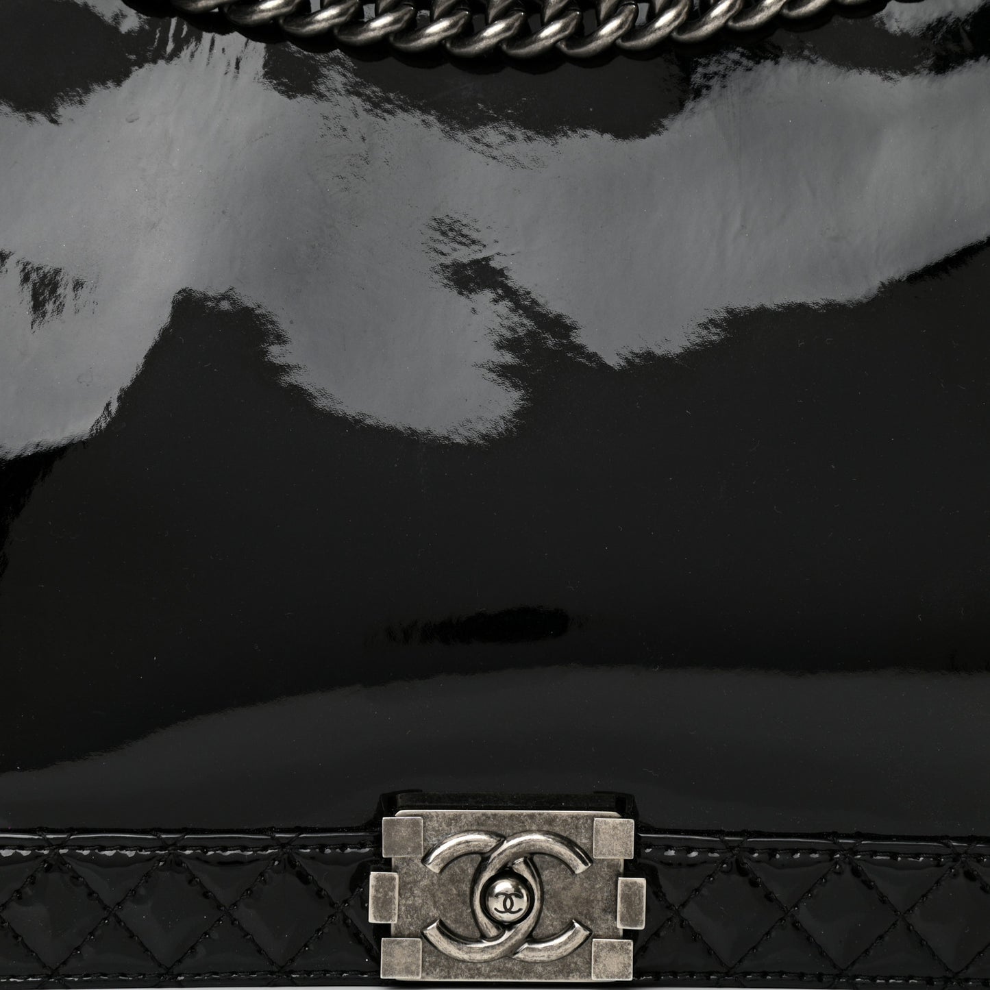 Patent Large Boy Reverso Flap Black