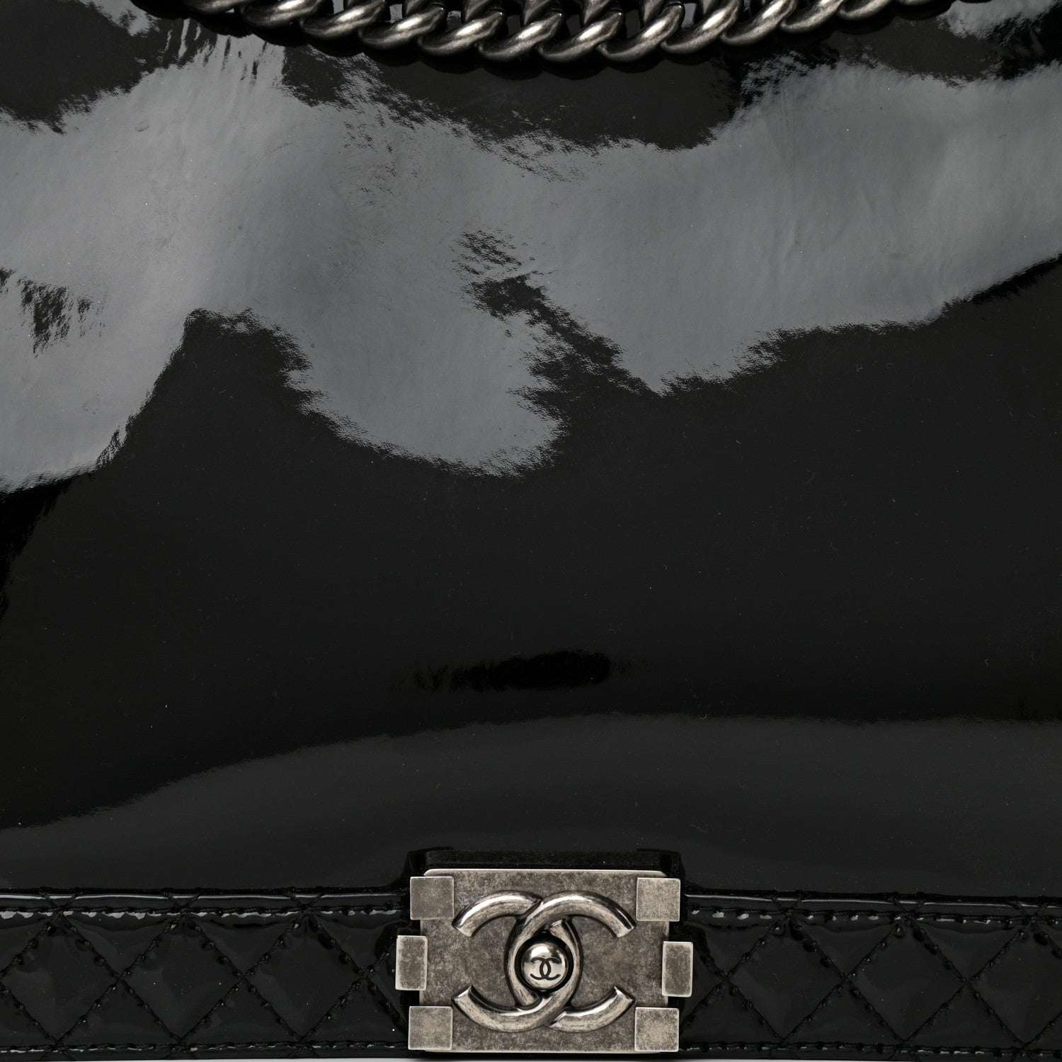 Chanel Patent Large Boy Reverso Flap Black 8 of 13