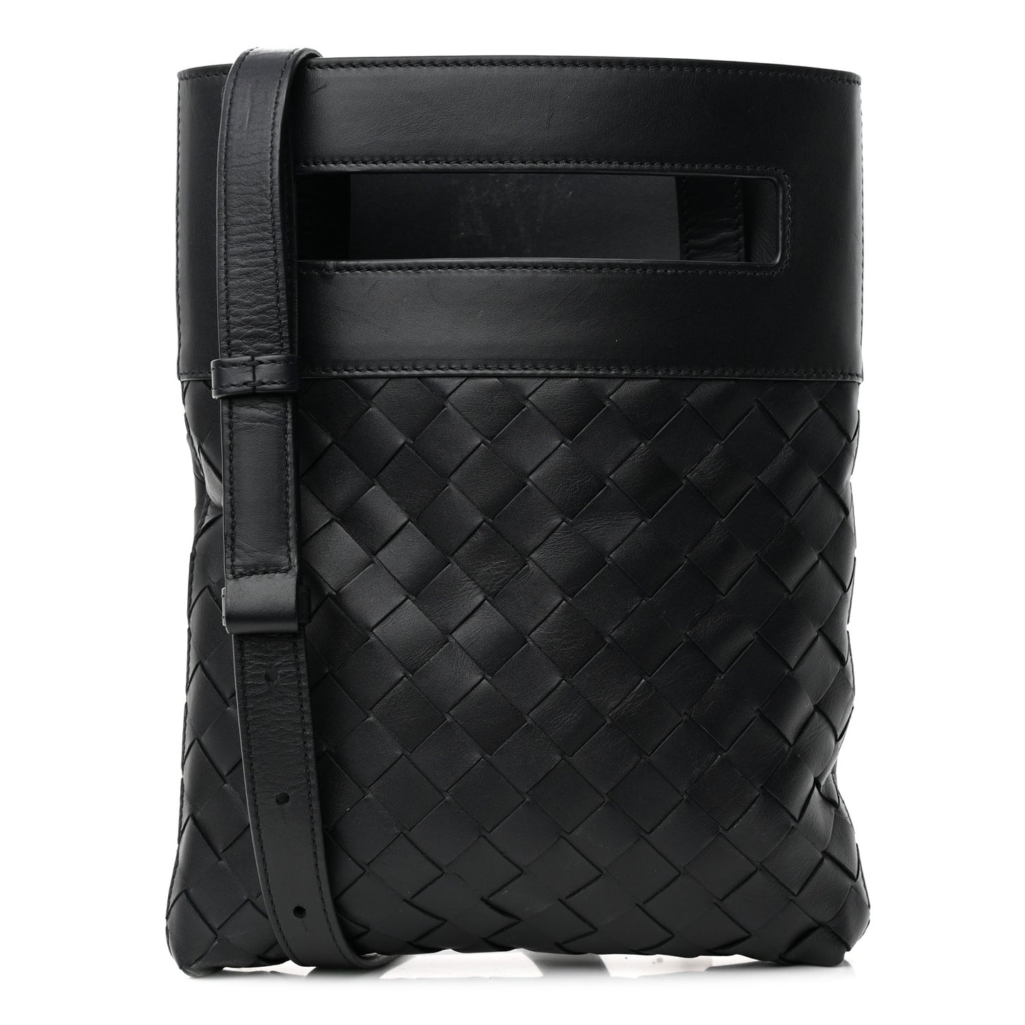 Nappa Intrecciato VN Crossbody Messenger Bag Black