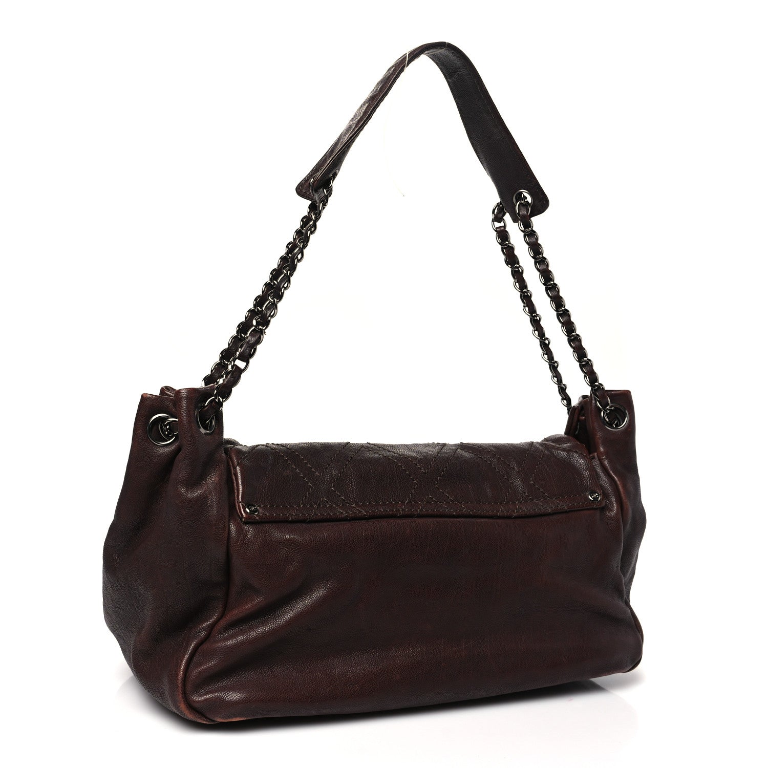 Chanel Calfskin Diamond Stitch Accordion Flap Brown 3 of 12
