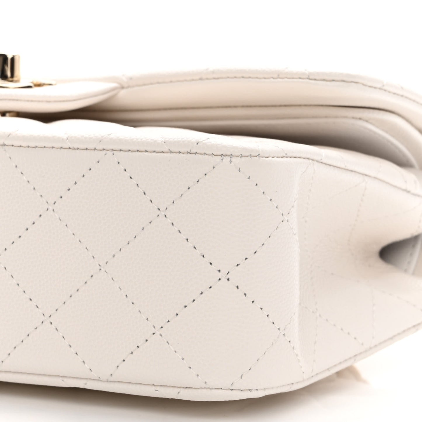 Caviar Quilted Small Double Flap White