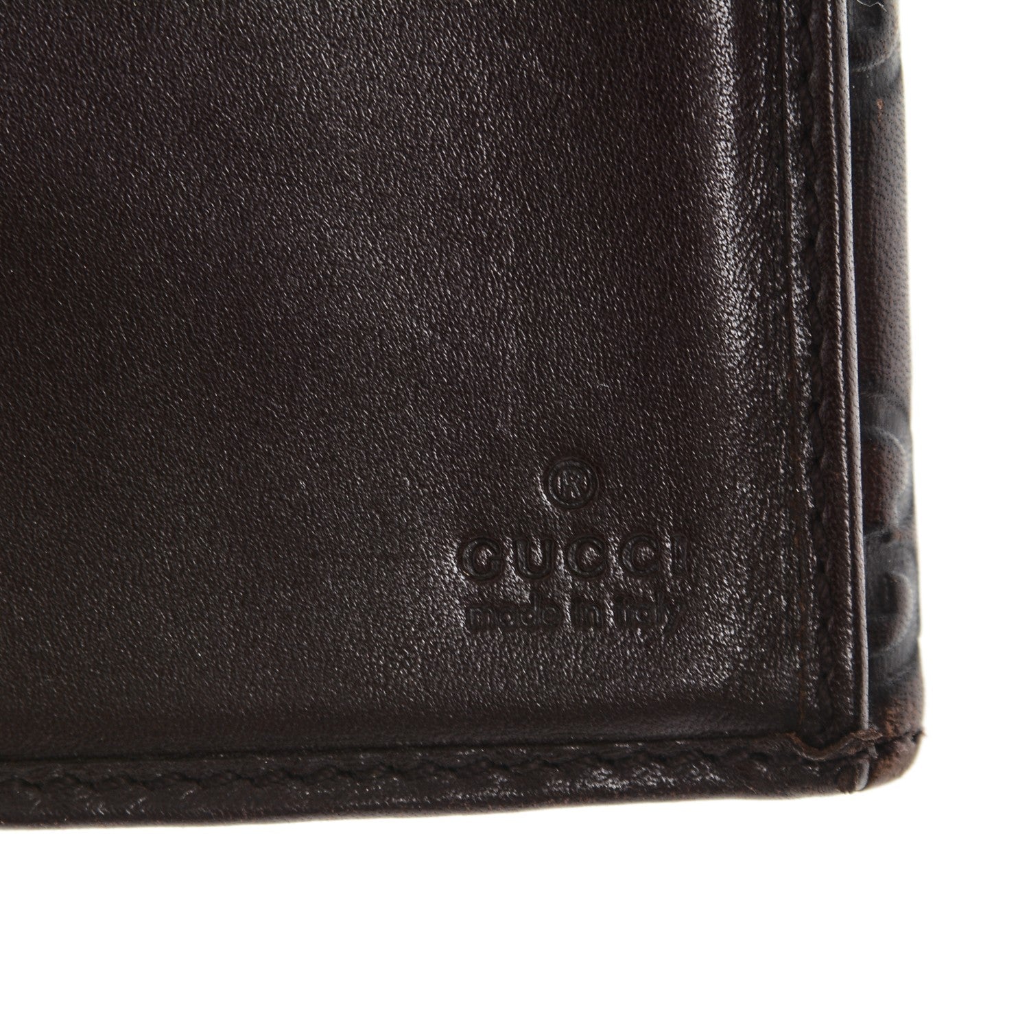 Gucci Guccissima Margaux Calfskin Metal Bar Continental Flap Wallet Chocolate 7 of 7