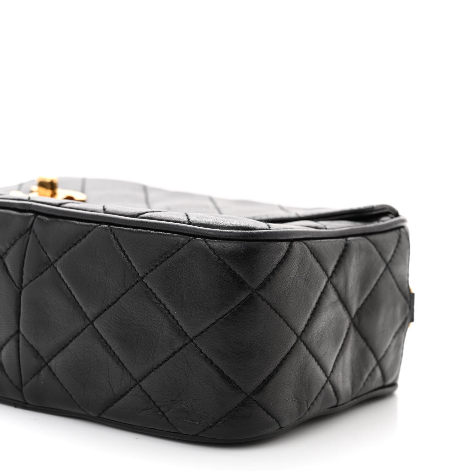 Chanel Lambskin Quilted Tassel Flap Camera Case Black 10 of 12