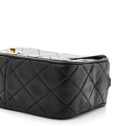 Chanel Lambskin Quilted Tassel Flap Camera Case Black 10 of 12