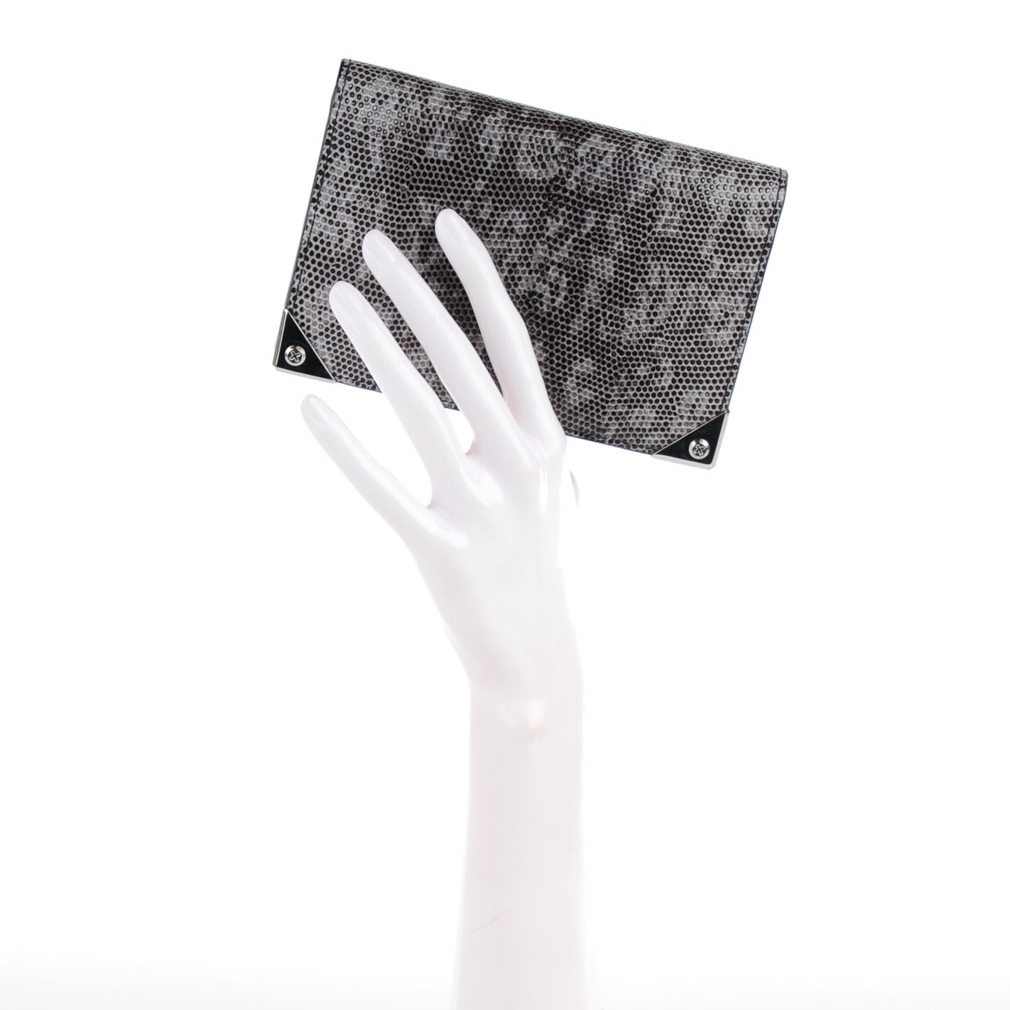 Lizard Embossed Prisma Biker Purse Geyser