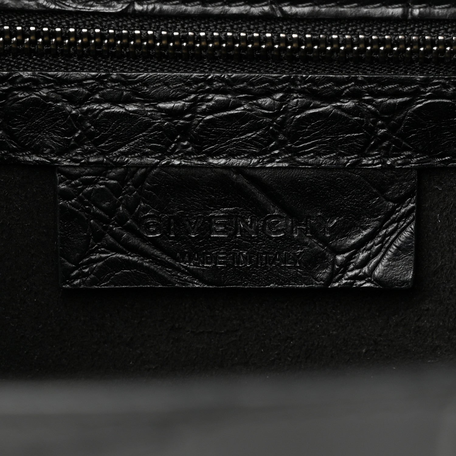 Givenchy Calfskin Crocodile Embossed Medium Pandora Box Crossbody Bag Black 6 of 10