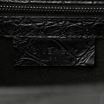 Givenchy Calfskin Crocodile Embossed Medium Pandora Box Crossbody Bag Black 6 of 10
