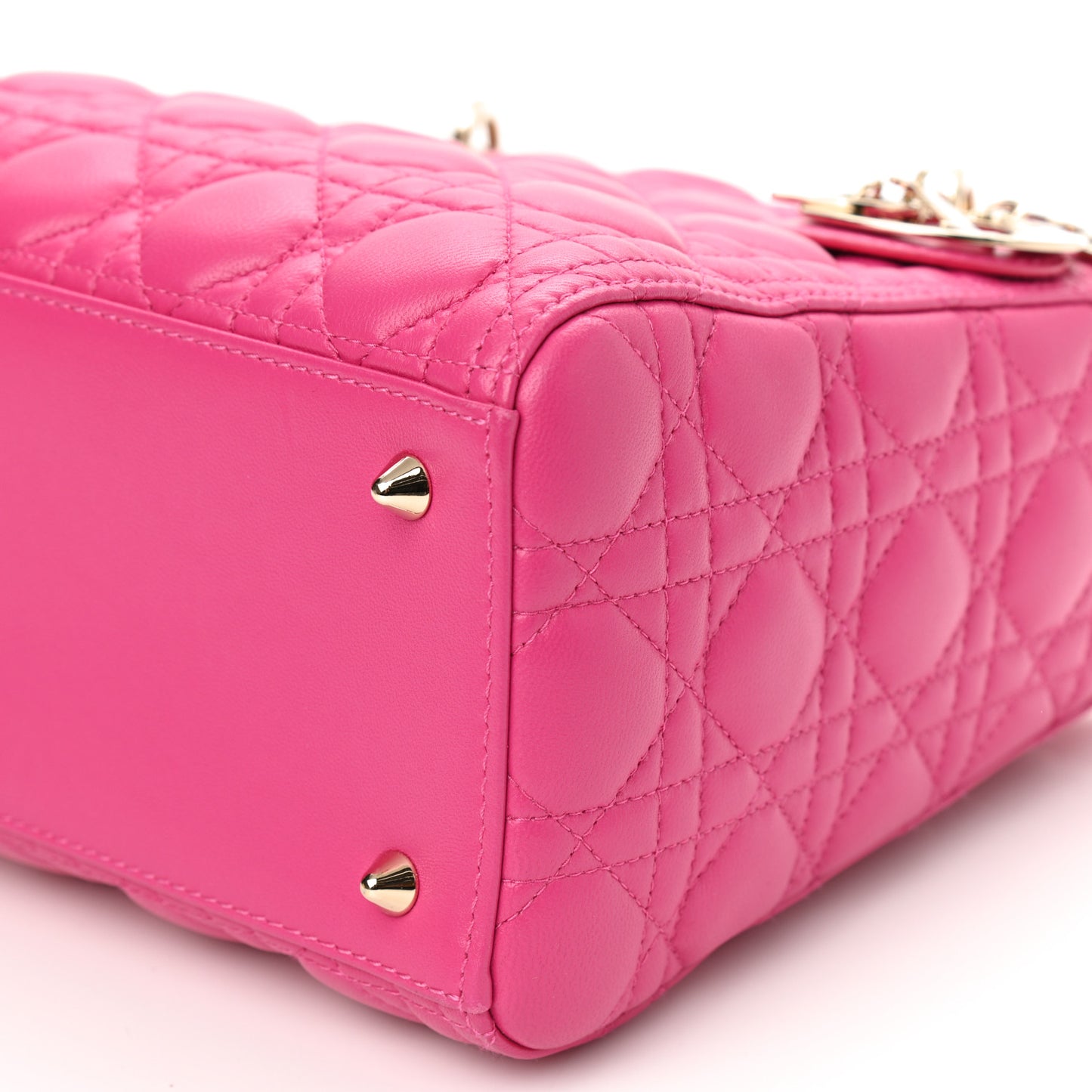 Lambskin Cannage Medium Lady Dior Fuchsia