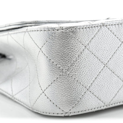 Chanel Metallic Caviar Quilted Medium CC Slide Flap Silver 9 of 11