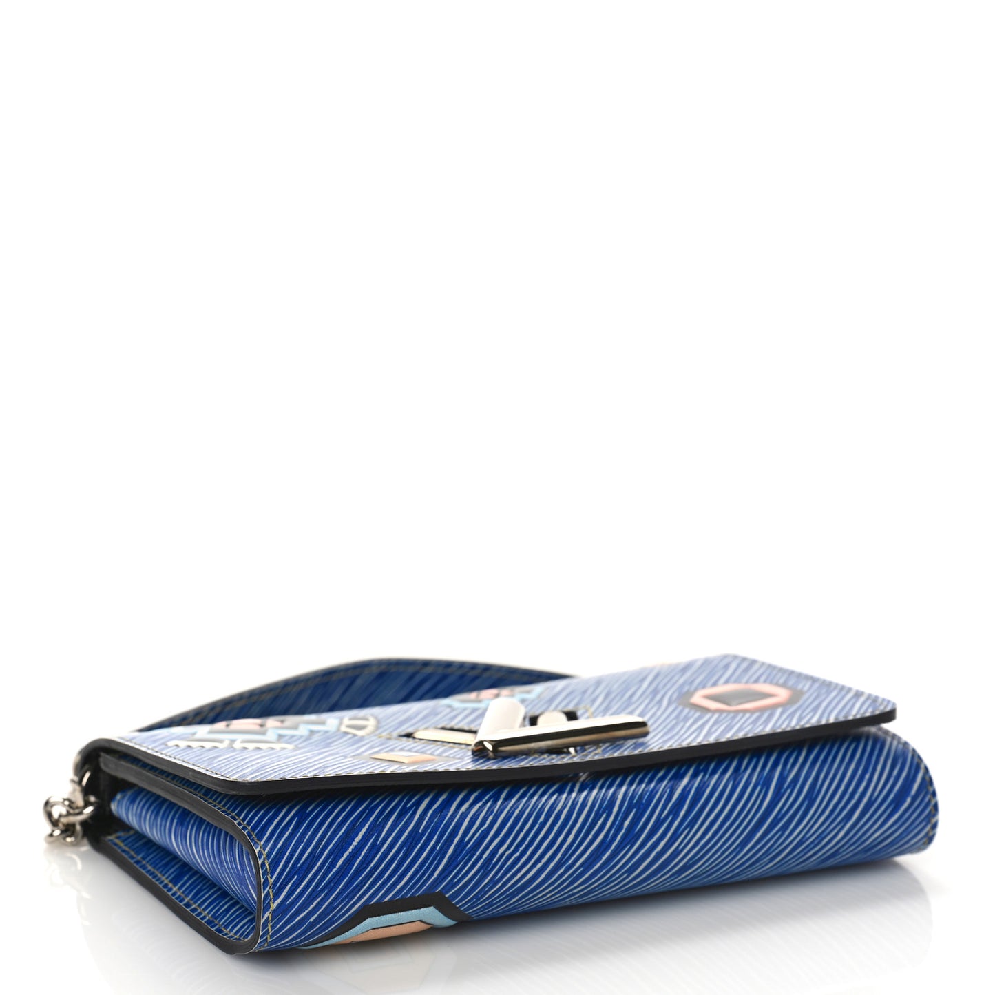Epi Azteque Twist Chain Wallet Denim Light