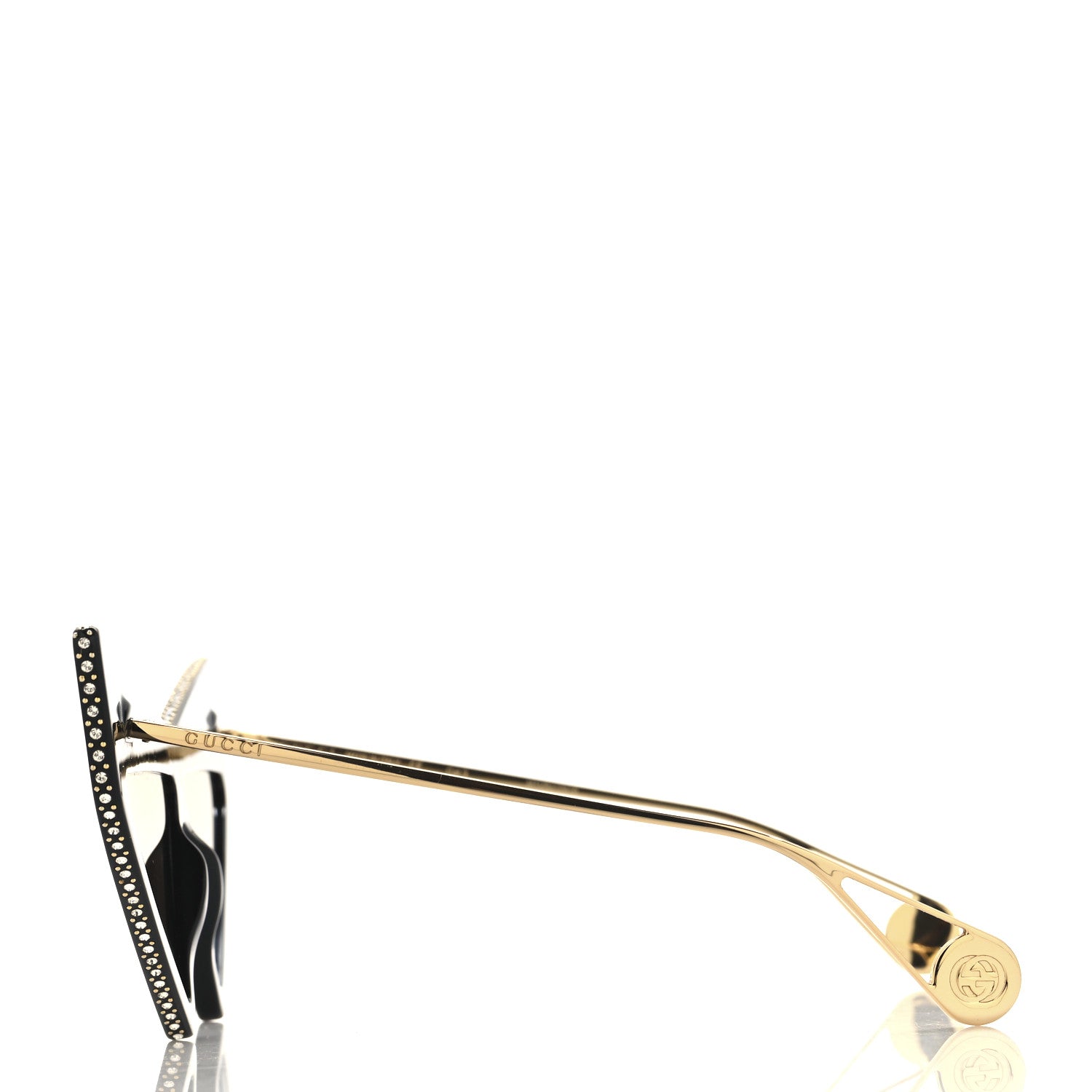 Gucci Acetate Crystal Geometric Sunglasses GG0430S Black 3 of 7