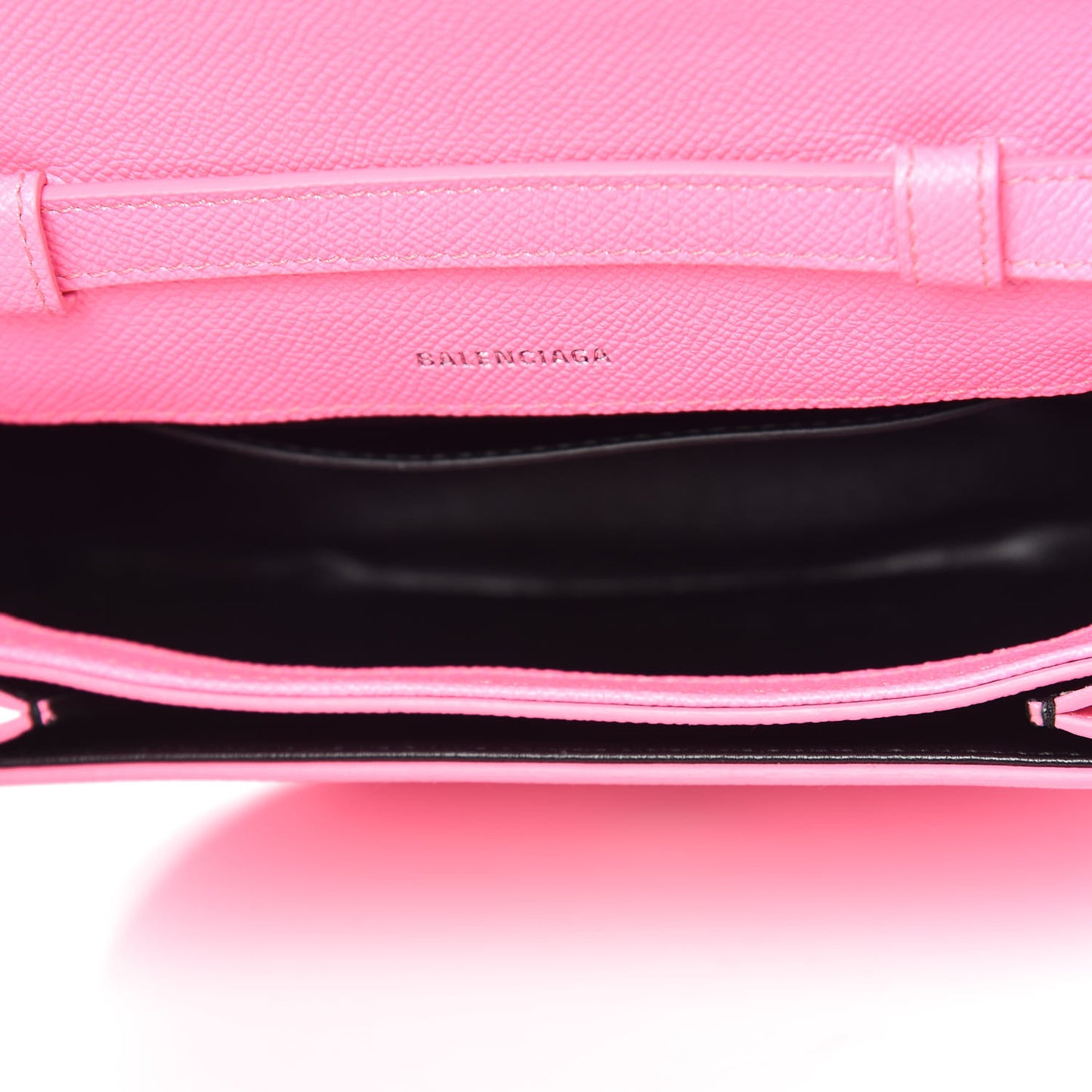 Signature Grained Calfskin Logo Ville Day Bag Acid Pink Black