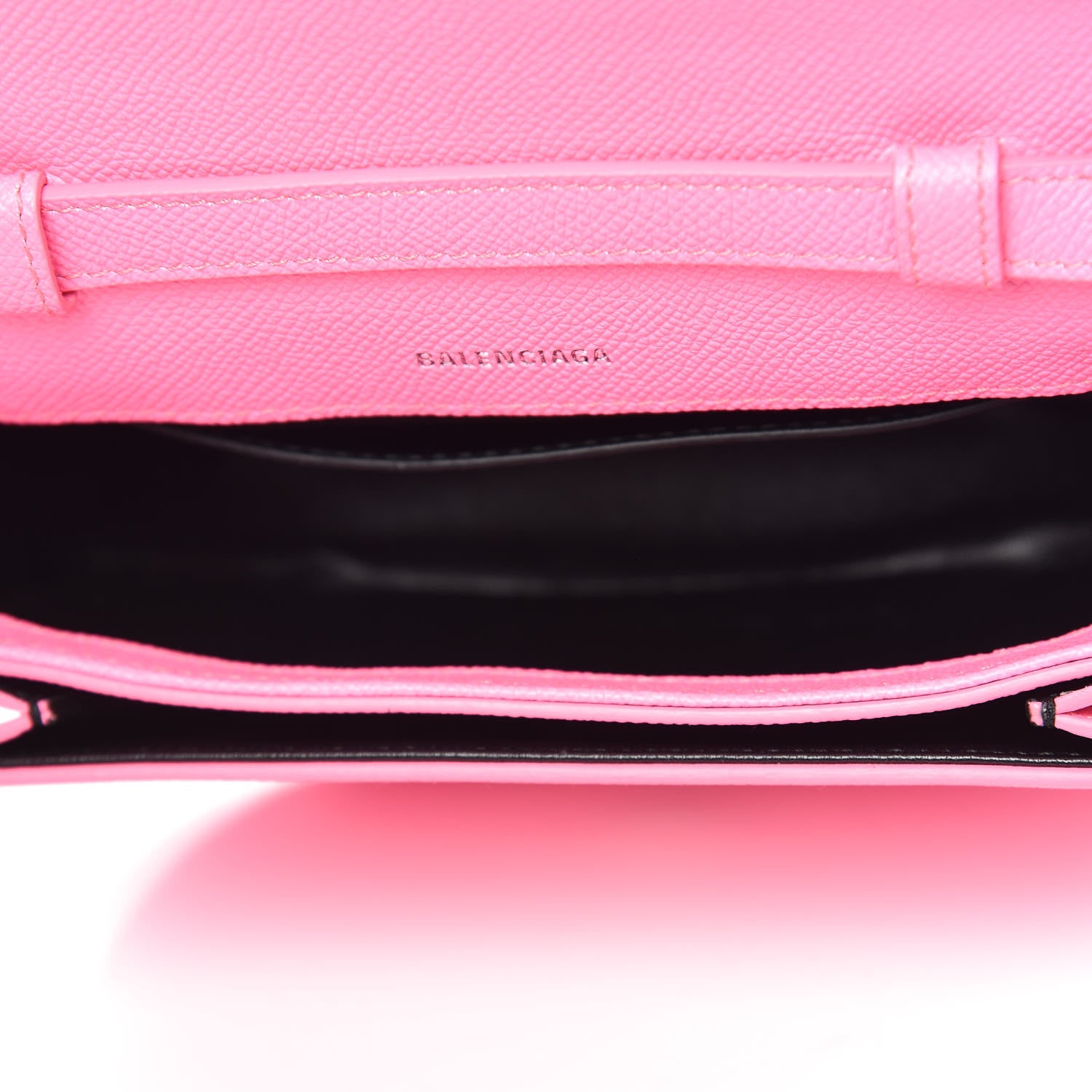 Balenciaga Signature Grained Calfskin Logo Ville Day Bag Acid Pink Black 5 of 9