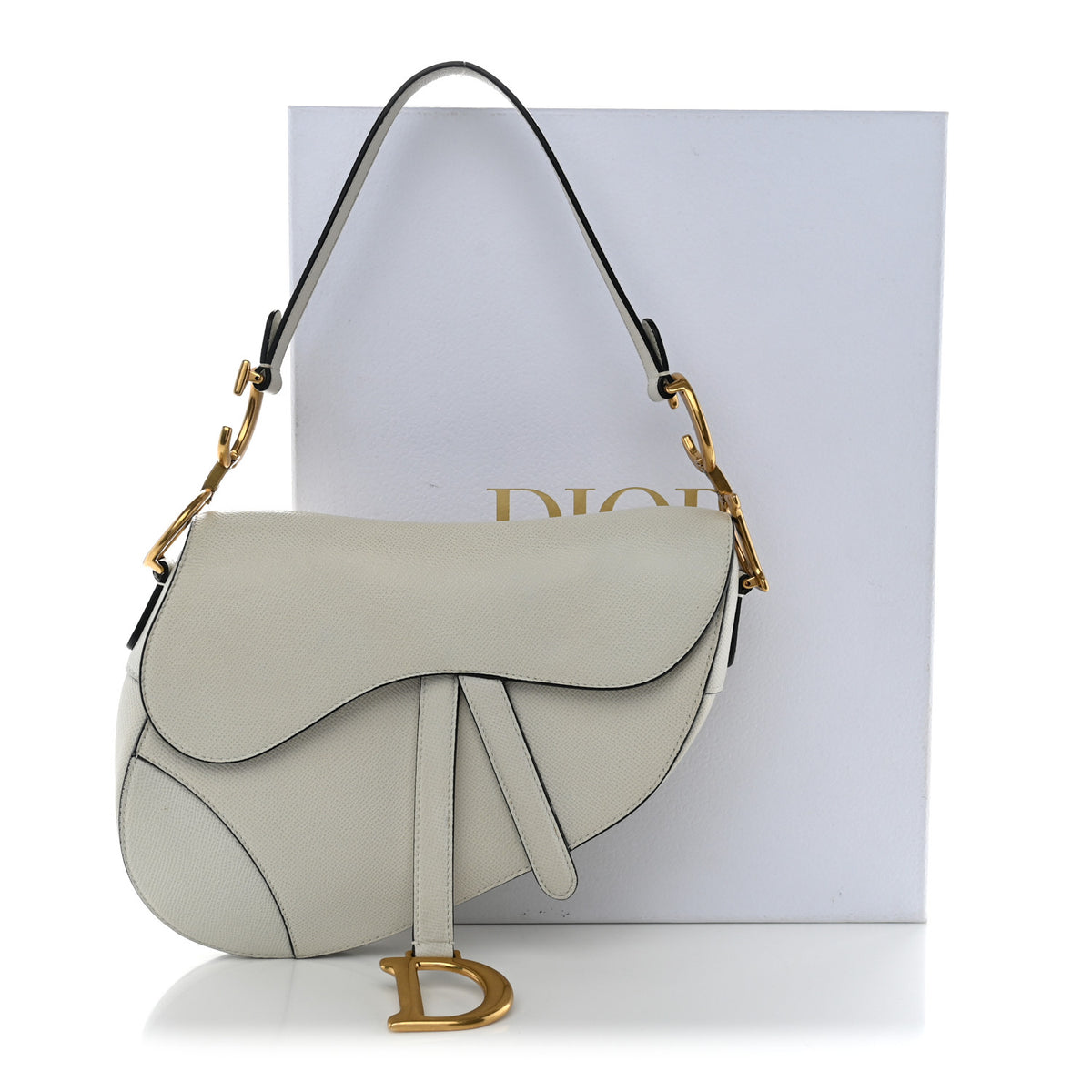 Christian Dior Grained Calfskin Saddle Bag Latte 13 of 13