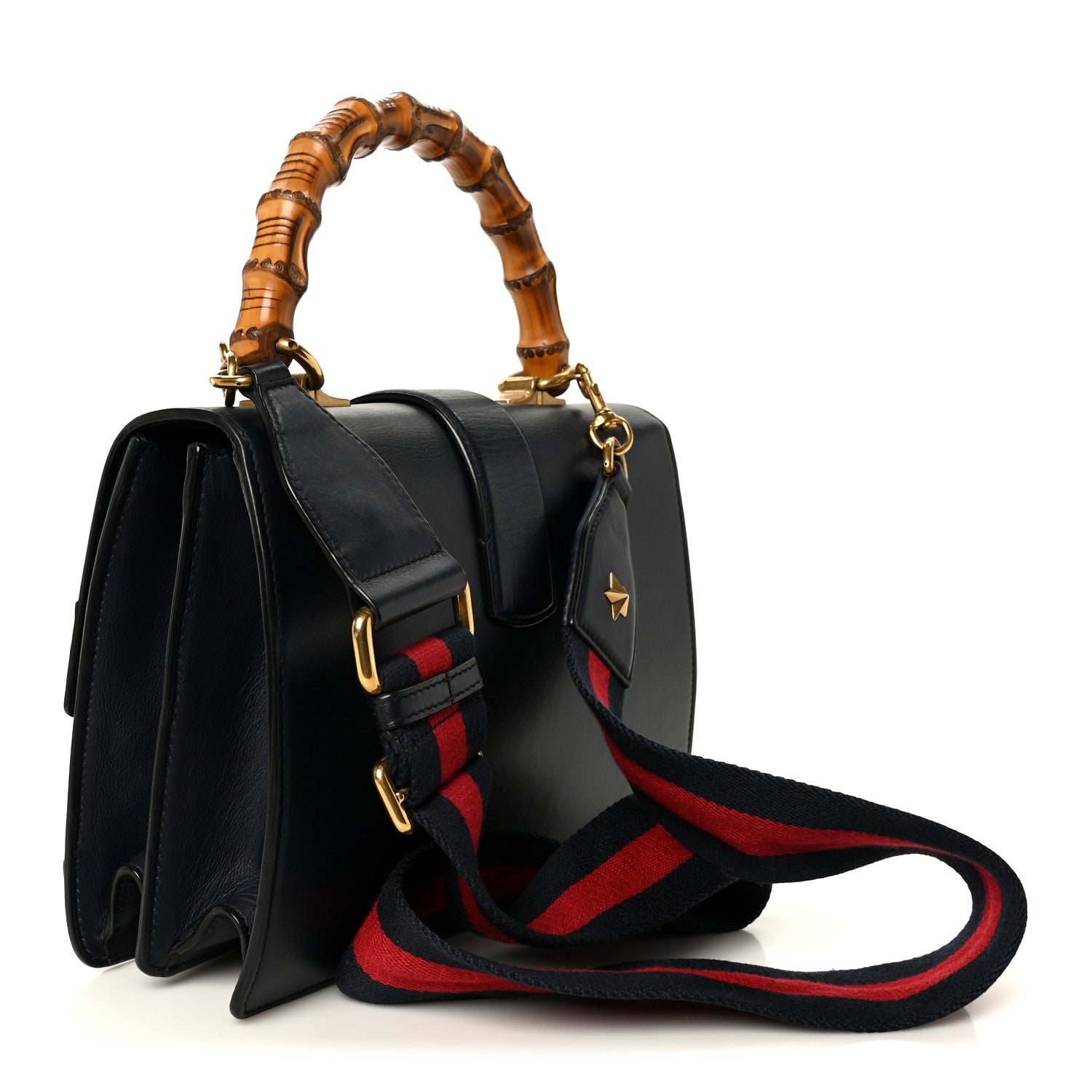Gucci Moon Calfskin Bamboo Web Medium Dionysus Top Handle Bag Blue Emerald Hibiscus Red 5 of 22
