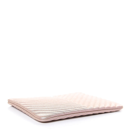 Chanel Iridescent Caviar Chevron Quilted Medium Cosmetic Case Light Gold 4 of 8