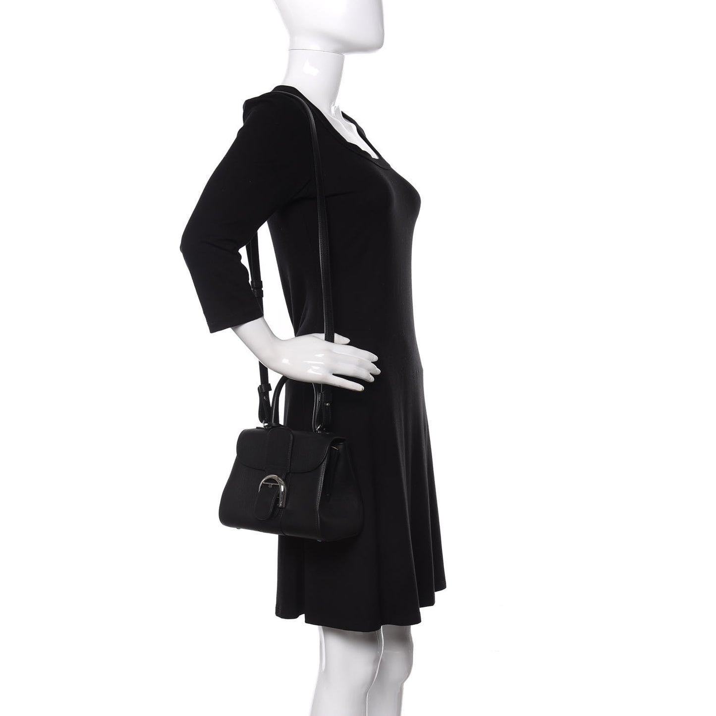 Grained Calfskin Mini Brillant Satchel Black