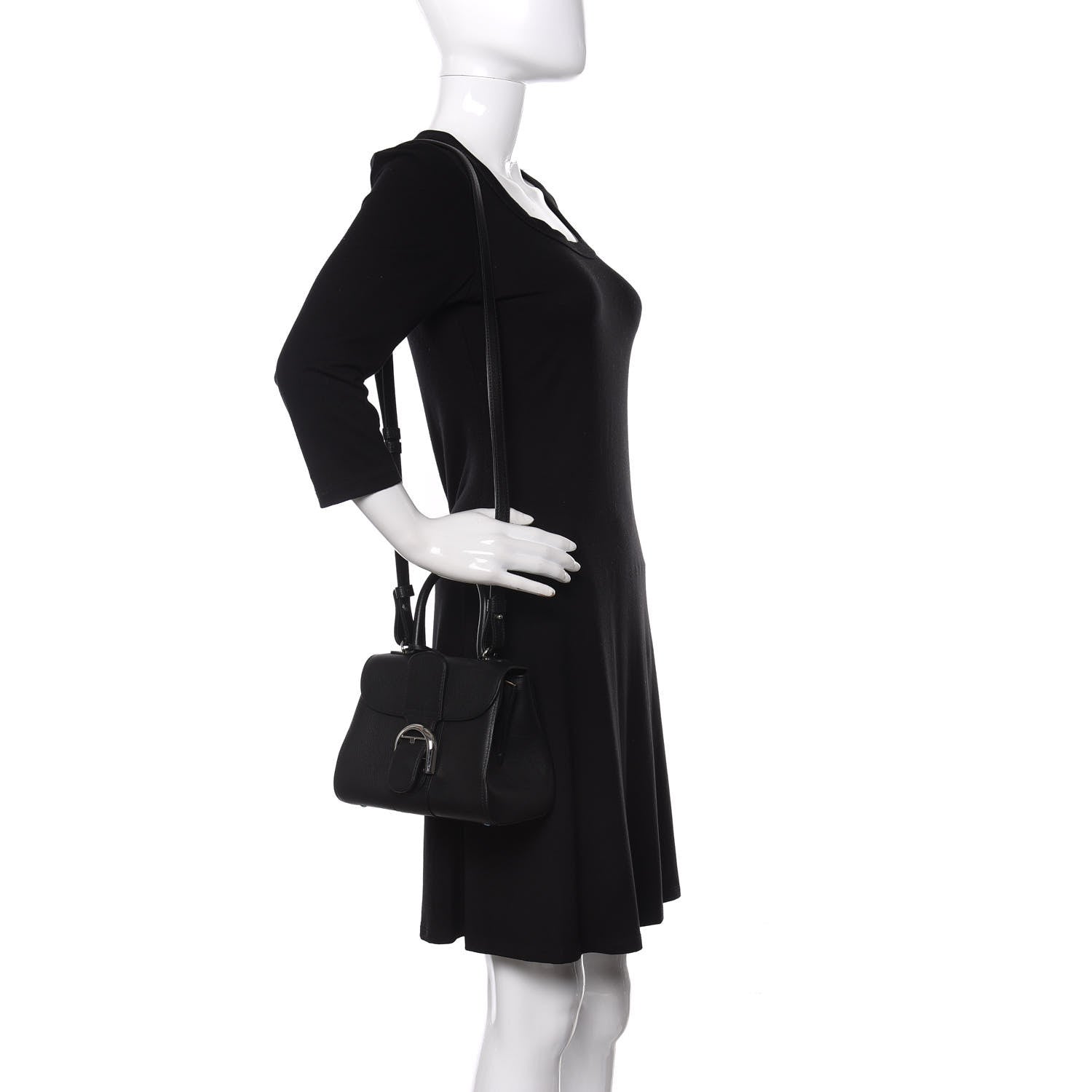 Delvaux Grained Calfskin Mini Brillant Satchel Black 2 of 10