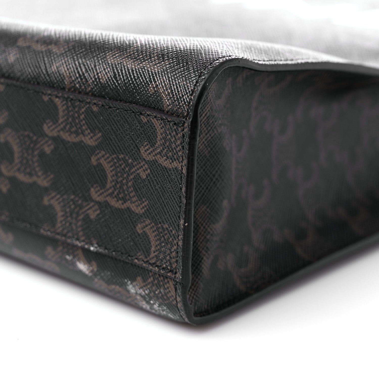 Celine Triomphe Canvas Calfskin Small Vertical Cabas Tan 7 of 9