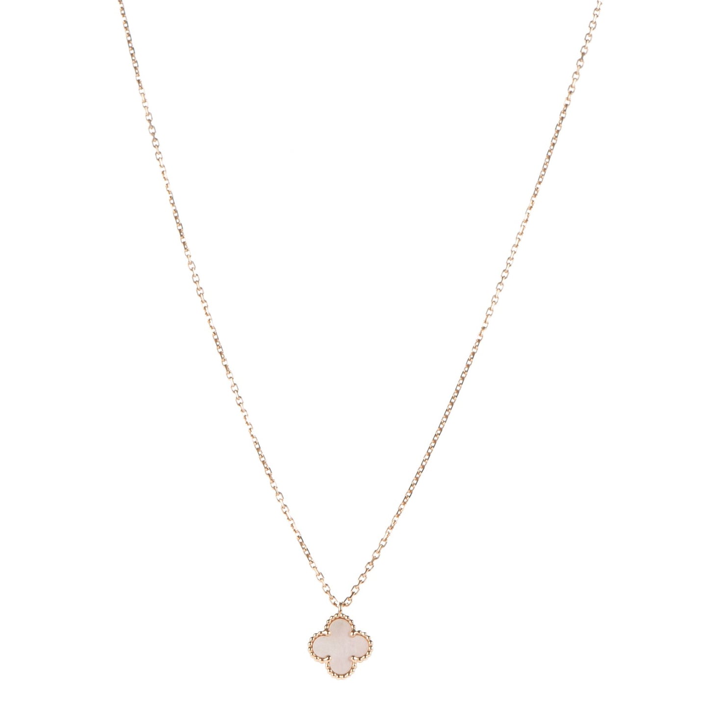 18K Yellow Gold Mother of Pearl Sweet Alhambra Pendant Necklace