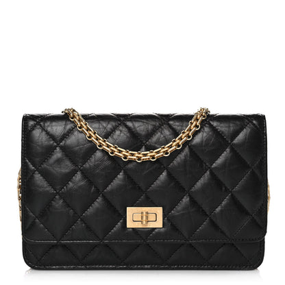 Chanel Aged Calfskin Quilted Reissue Wallet On Chain WOC Black 1 of 11