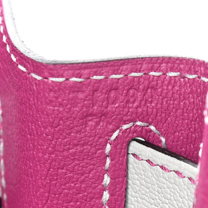 Hermes Chevre Mangalore Horseshoe Kelly Sellier 28 Gris Perle Rose Pourpre 7 of 11