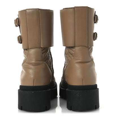 Gucci Nappa Frances GG Matelasse Platform Combat Boots 38.5 Natural Tan 6 of 14